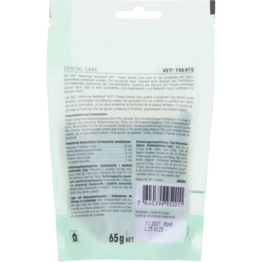 360° Veterinary Nutrition Cat Vet+ Treats Dental Care 65g