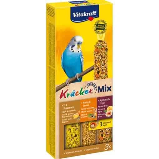 Vitakraft Kräcker Trio Ei, Frucht und Honig für Sittiche