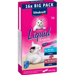 Vitakraft Liquid Snack Multipack Leberwurst & Lachs 16x 15g